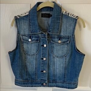 Ci Sono Blue Denim Cropped Vest
